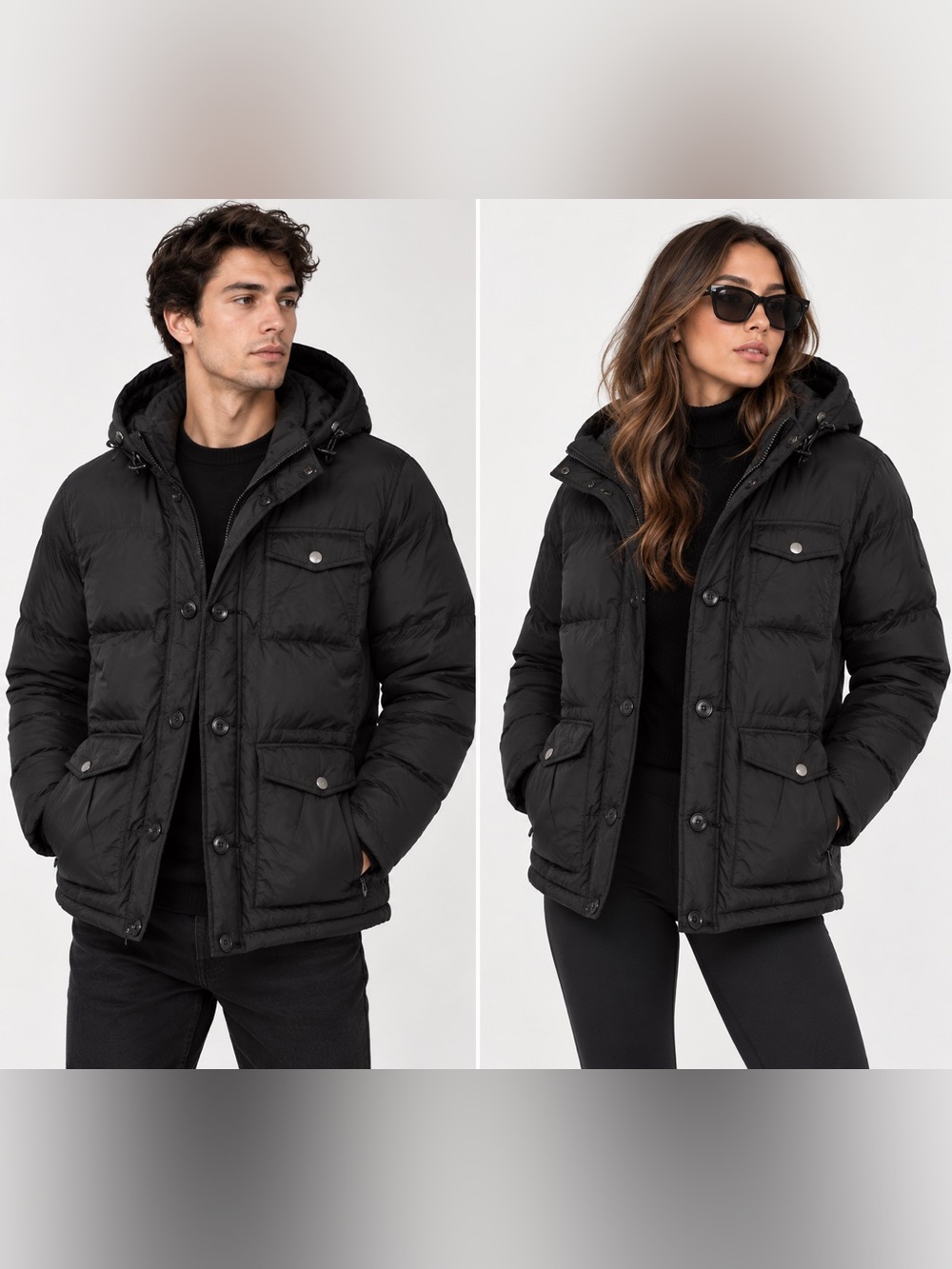 🖤 A|X Armani Exchange Black Down Puffer Jacket – L (Fits More Like M)